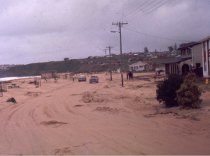 Aftermath of the 1974 storm surge at Jones Beach